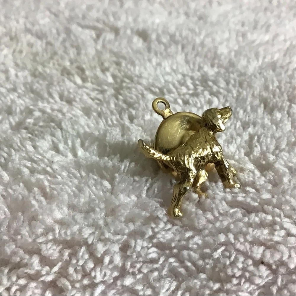 Gold Dog Charm Pendant for Small Pets